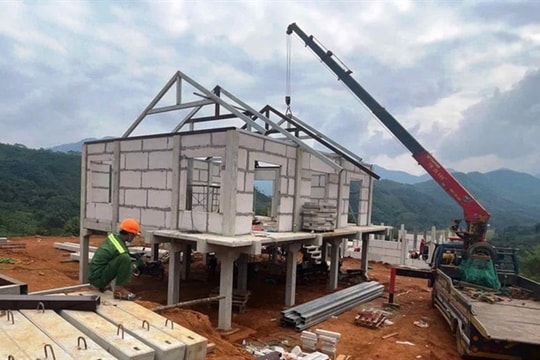 New homes in flood-swept village