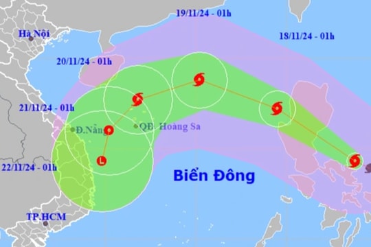 Siêu bão Man-yi giật trên cấp 17, nhiều tỉnh miền Trung sẽ bị ảnh hưởng