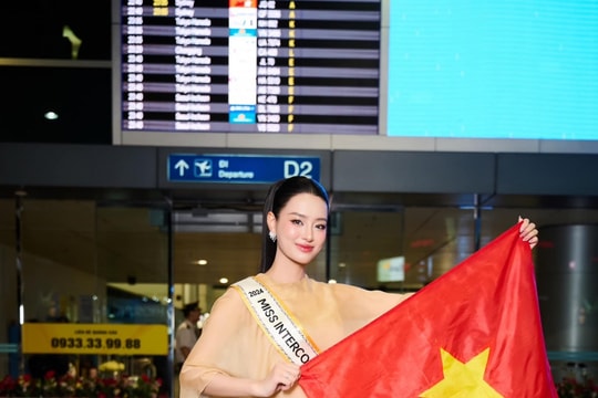 Khanh Linh departs for Miss Intercontinental 2024 in Egypt