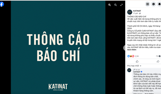 KATINAT sa thải nhân viên vì nội dung đùa cợt trên tem dán thức uống