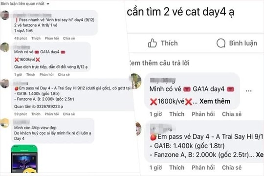 Vé 'Anh Trai Say Hi' giá rẻ liên tục được chào mời trên chợ mạng