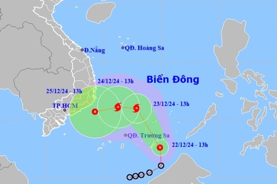 Áp thấp nhiệt đới khả năng mạnh lên thành bão trong ngày mai