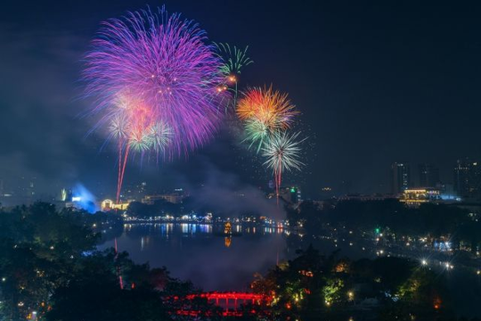 Fireworks light up the New Year