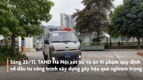 Đoàn xe chở bị cáo vụ cao tốc Đà Nẵng - Quảng Ngãi