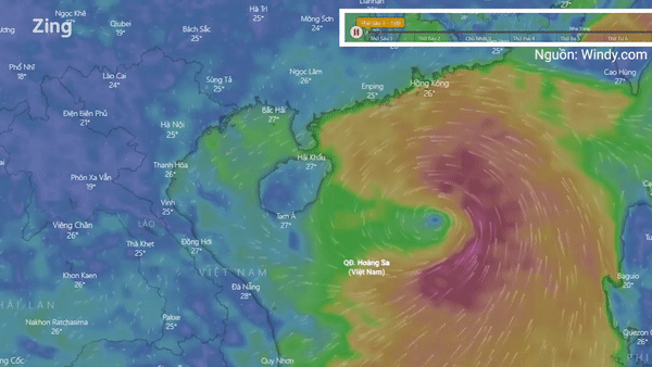 Dự báo đường đi của bão số 1 mạnh cấp 10 trên Biển Đông