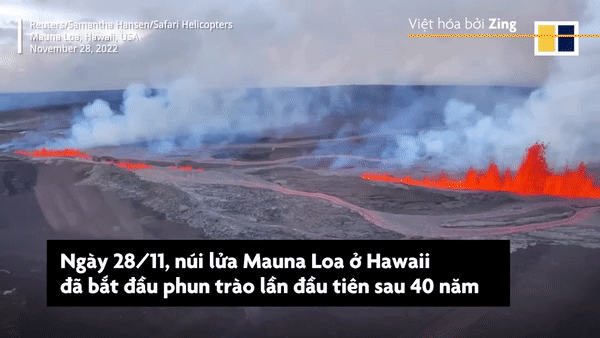 Núi lửa ở Hawaii phun dung nham cao 60 m