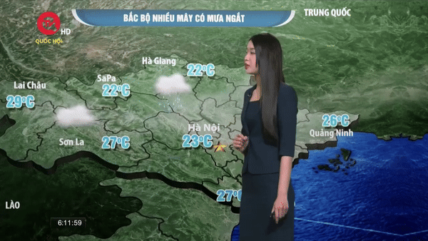 Dự báo thời tiết 6/5: Bắc Bộ và Bắc Trung Bộ nhiều mây, có mưa ngắt quãng