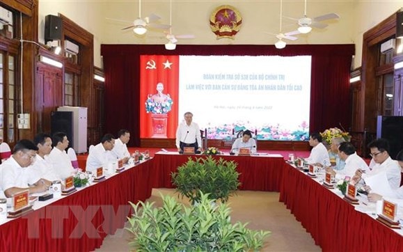 Kiểm tra việc thực hiện Nghị quyết Đại hội XIII của Đảng tại TAND Tối cao