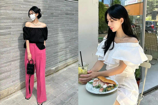 Nàng 30+ hack tuổi với áo trễ vai 'chanh sả' chuẩn style Hàn