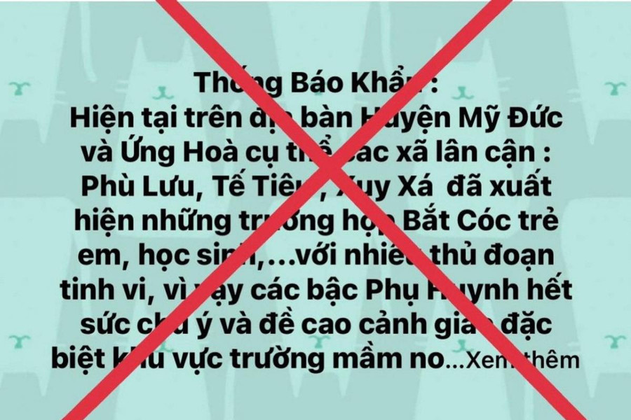 Giám đốc Công an Hà Nội chỉ đạo xử lý nghiêm người tung tin 'bắt cóc trẻ em'