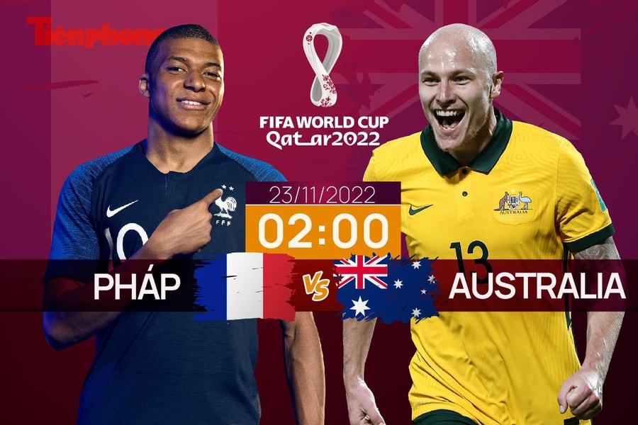 World Cup 2022: Tương quan trận đấu Pháp - Australia, 2 giờ 23/11