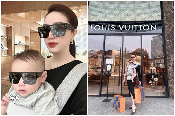Con trai Bảo Thy chuẩn 'rich kid' sinh ra từ trứng nước, đeo kính đôi hàng hiệu chục triệu với mẹ