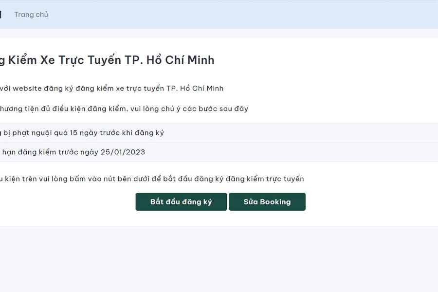 TP.HCM: website giúp lấy số đăng ký đăng kiểm xe trực tuyến