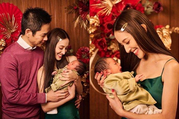 Vợ chồng Trịnh Gia Dĩnh khoe cận mặt con trai ngày đầu năm