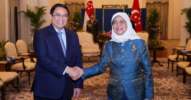 Thủ tướng Phạm Minh Chính hội kiến Tổng thống Singapore Halimah Yacob
