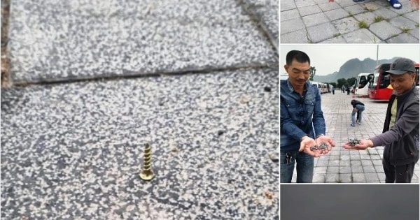 Xác minh thông tin bãi xe khu du lịch Tam Chúc rải đầy đinh