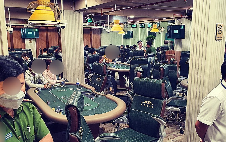 Công an kiểm tra CLB Poker Aces không phép ở TP.Thủ Đức vì nghi vấn yếu tố cờ bạc