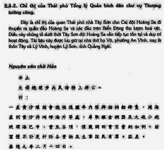 Vương triều Tây Sơn quản lý vùng Biển Đông