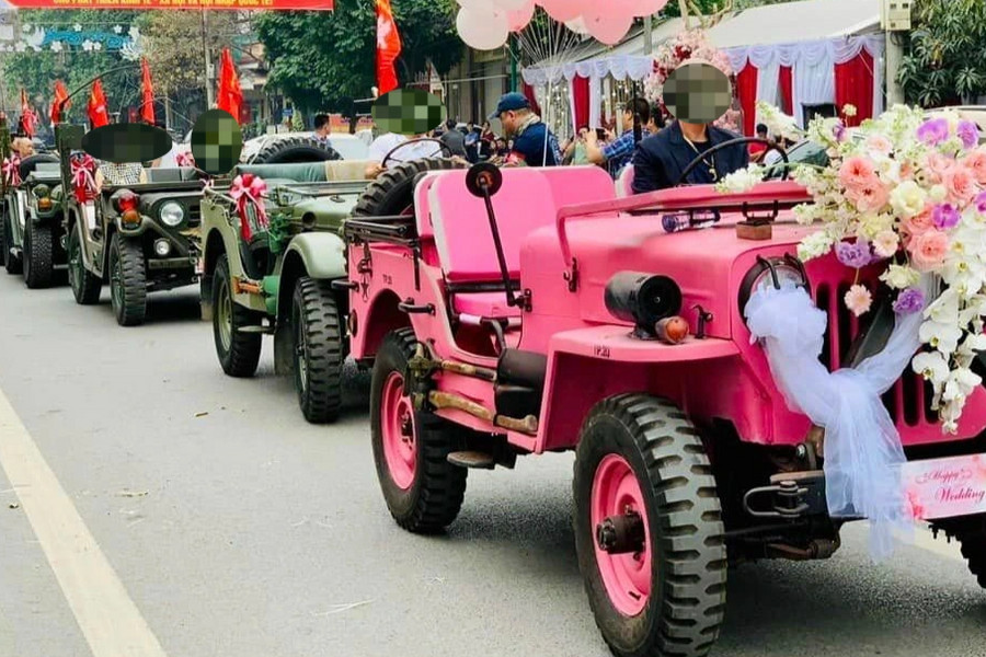 Tạm giữ 6 xe Jeep trong đoàn rước dâu tại TP Thái Nguyên
