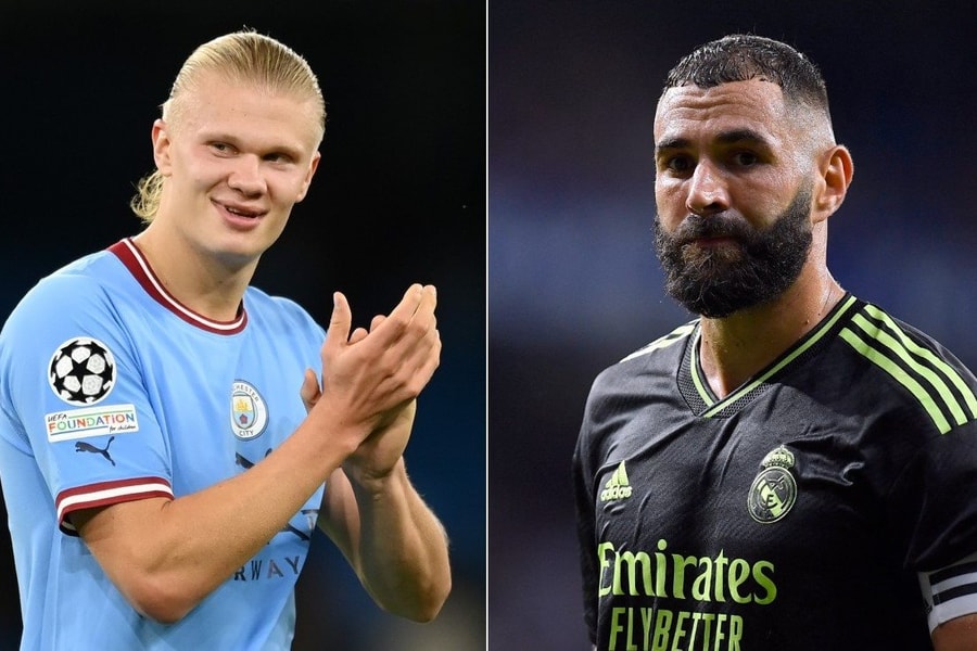 Real Madrid - Man City: Erling Haaland đối đầu Karim Benzema