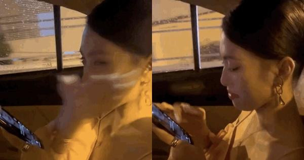 Hoa hậu Tiểu Vy bỗng dưng khóc nức nở trong xe ô tô