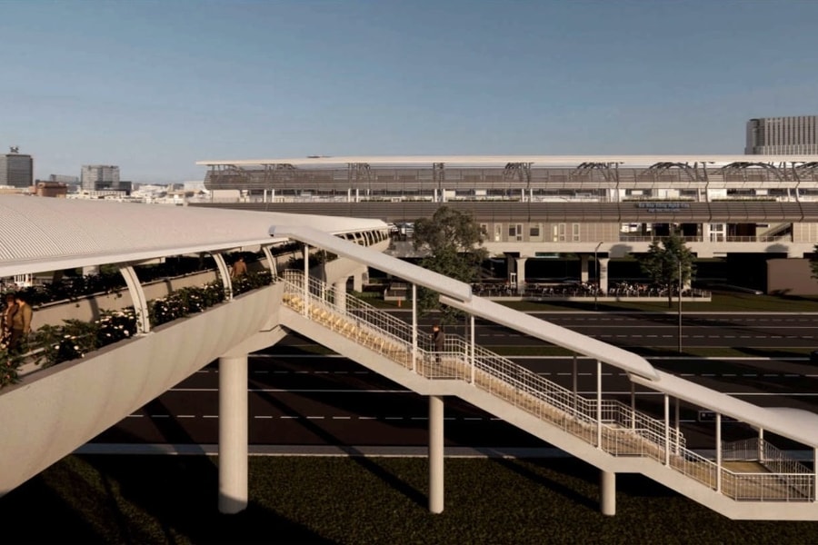 Cầu bộ hành dọc metro Bến Thành - Suối Tiên được chú trọng làm mái che