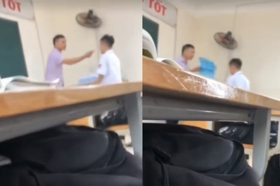 Tạm đình chỉ thầy giáo xưng hô 'mày - tao', bóp cằm học sinh trước lớp