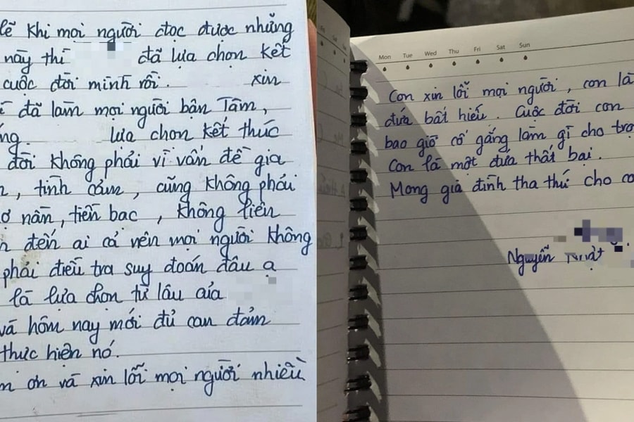 Di thư để lại của nam thanh niên nhảy cầu tự tử ở Quảng Bình