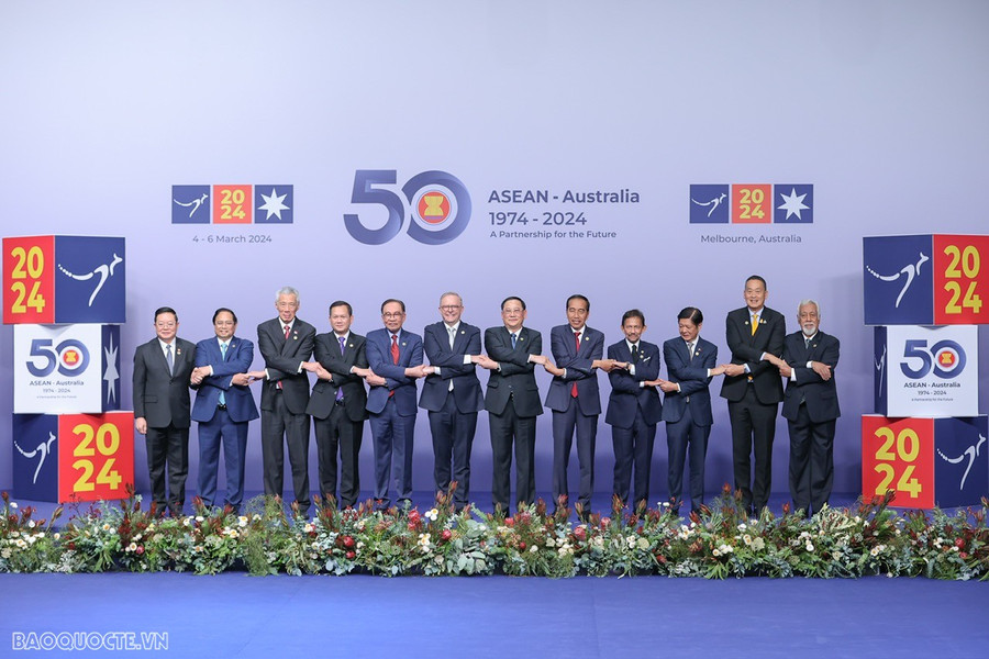 Thủ tướng Phạm Minh Chính dự Lễ đón các Trưởng đoàn tham dự Hội nghị cấp cao đặc biệt ASEAN-Australia