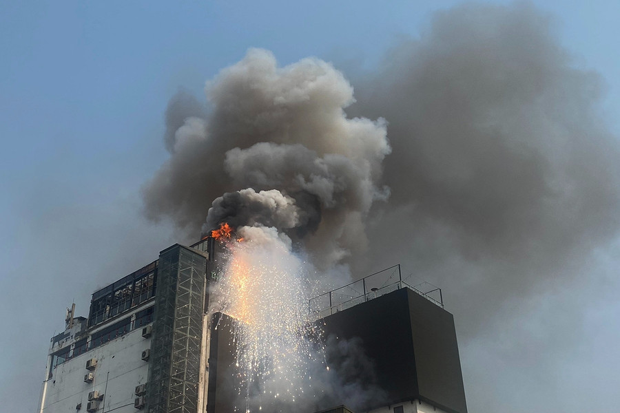 Cháy lớn tại tòa nhà OCD ở Hà Nội