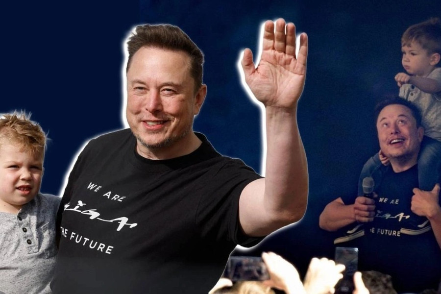Tỷ phú Elon Musk gây sốt với hình ảnh 'bố đảm': Vừa làm việc, vừa trông con