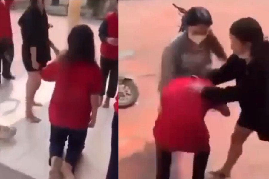Nữ sinh ở Hà Nội bị đánh hội đồng, quỳ gối van xin