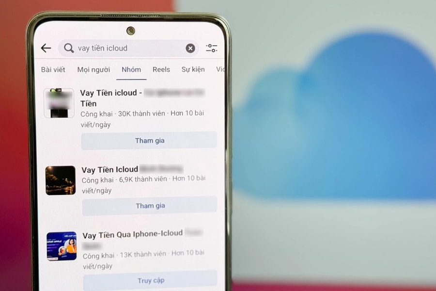 Hội nhóm vay tiền bằng iCloud tràn lan trên Facebook