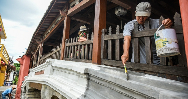 Hội An quét lớp vôi màu nhụ lên thành Chùa Cầu