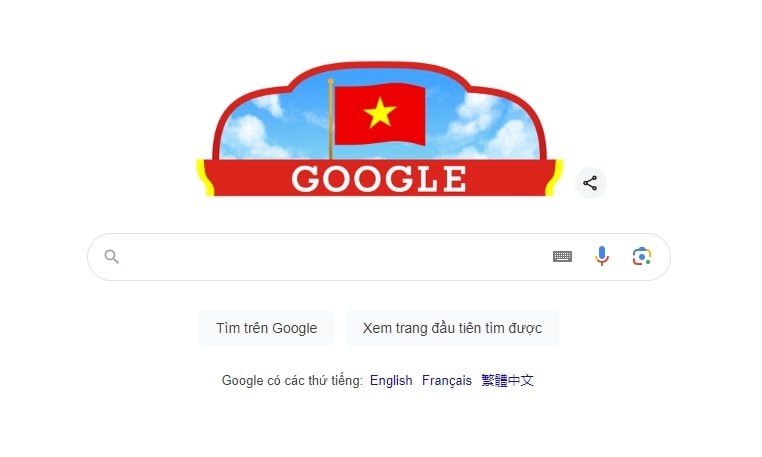 Google marks Vietnam's National Day with national flag doodle