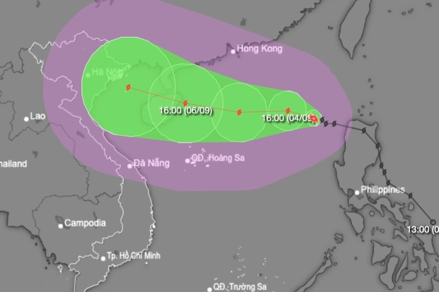 Bão Yagi có thể mạnh cấp 14, giật cấp 17 khi vào vịnh Bắc Bộ