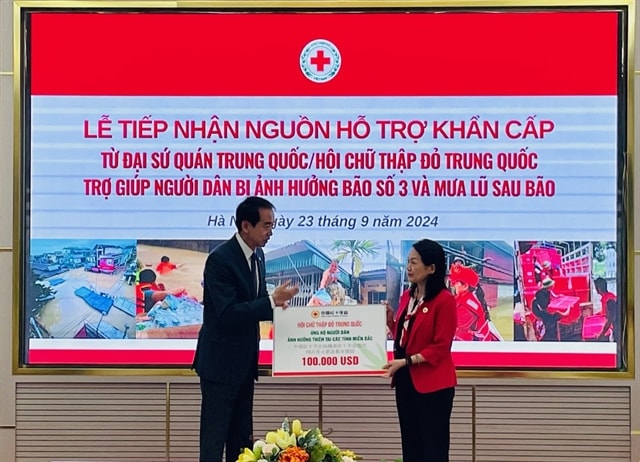 China's Red Cross Society donates US$100,000 to help Vietnamese people affected by Typhoon Yagi