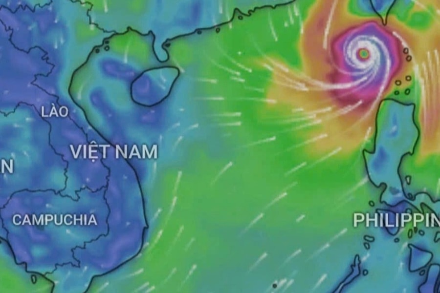 Bão Krathon tăng cấp độ vào Biển Đông, trở thành cơn bão số 5
