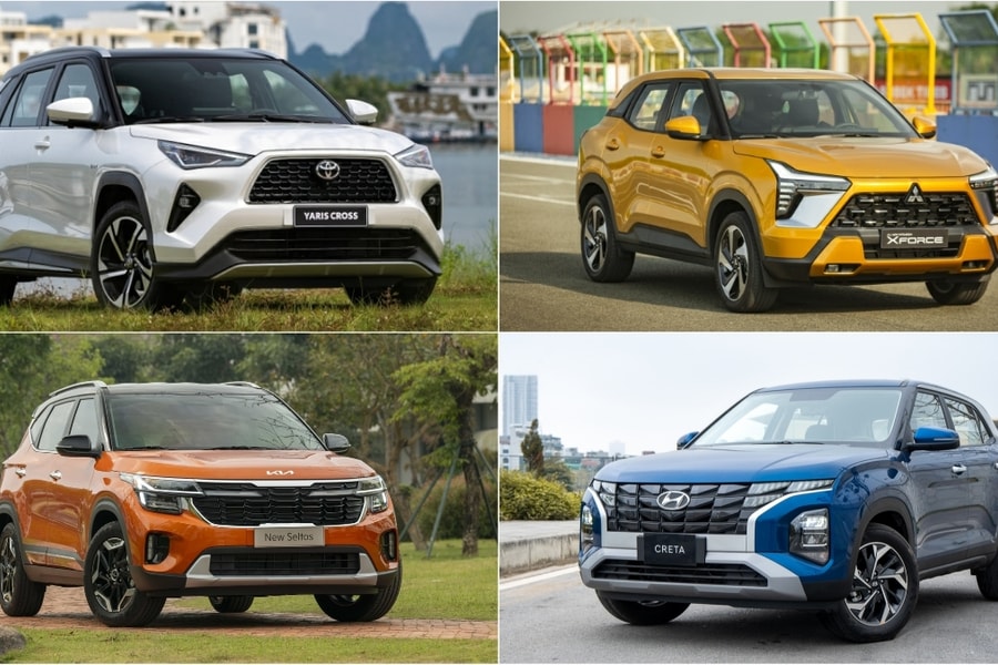 So sánh Toyota Yaris Cross V với Xforce Exceed, Creta 1.5 đặc biệt, Seltos Delux