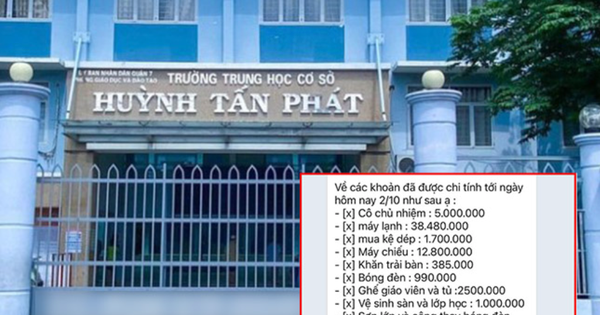 Thực hư một lớp ở TP.HCM thu quỹ 70 triệu đồng, sau 1 tháng chi hết gần 66 triệu đồng, Hiệu trưởng nói gì?