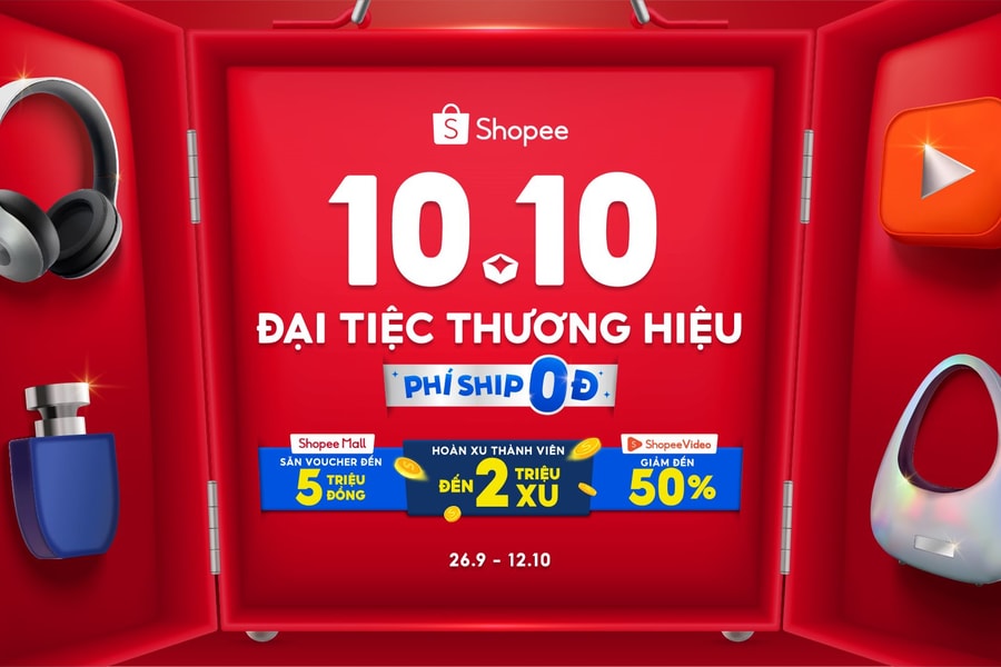 4 điều hấp dẫn không thể bỏ lỡ tại '10/10 Đại Tiệc Thương Hiệu' từ Shopee