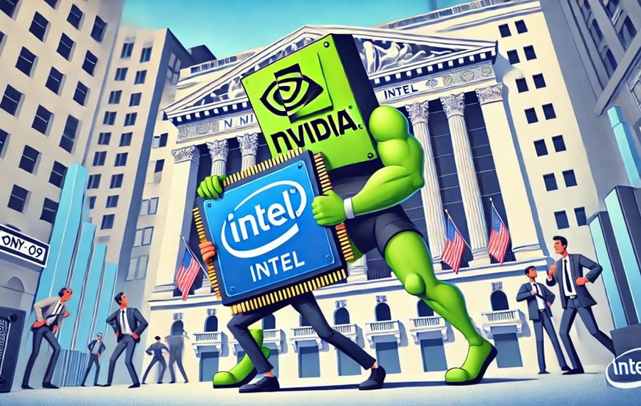 Nvidia chính thức thay thế Intel trong chỉ số Dow Jones