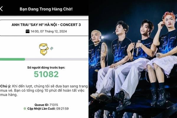 Concert Anh trai say hi: Đợt đầu mở bán tại Hà Nội 'cháy vé' sau 45 phút