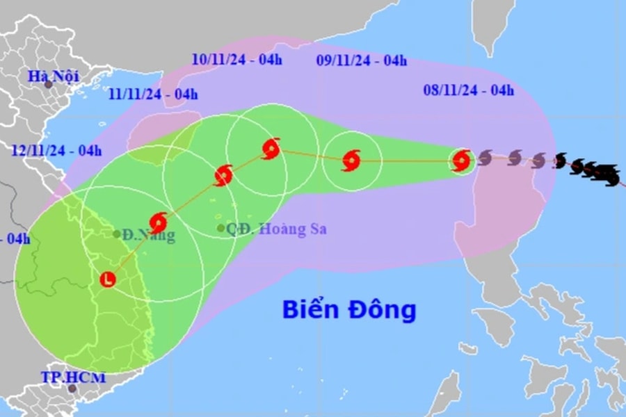 Bão Yinxing mạnh cấp 14, giật cấp 17 đi vào Biển Đông và tiếp tục đổi hướng