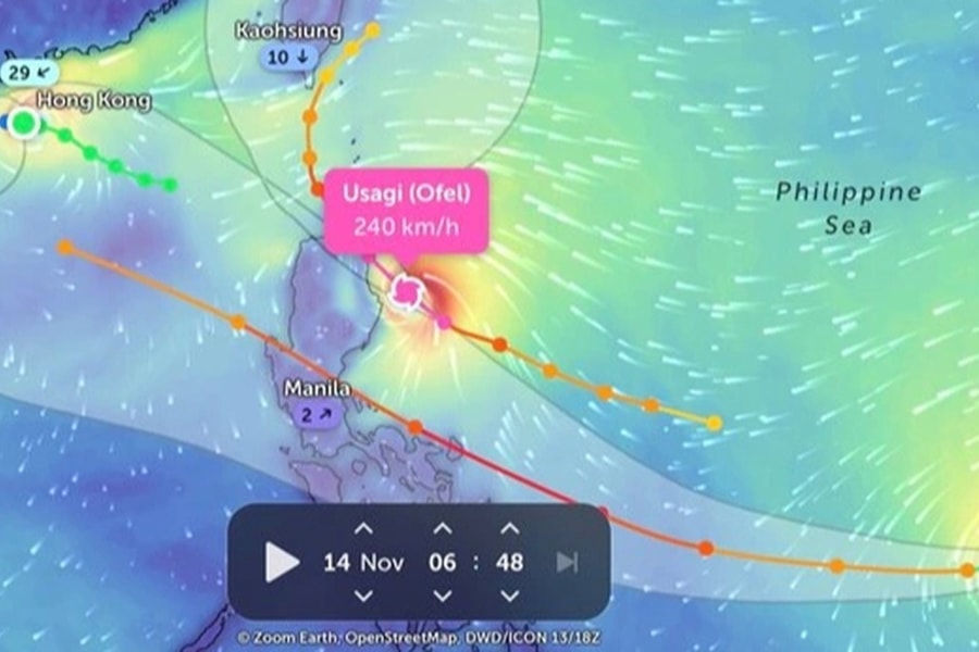 Bão Usagi đạt gần cấp siêu bão đang hướng vào Biển Đông