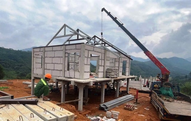 New homes in flood-swept village