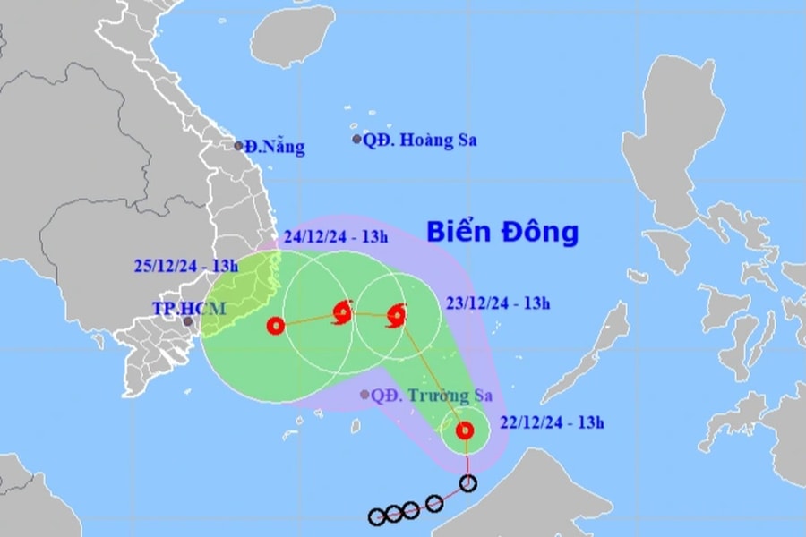 Áp thấp nhiệt đới khả năng mạnh lên thành bão trong ngày mai