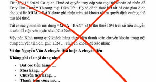 Thực hư thông báo 'thu thuế thương mại điện tử 10%' đang lan truyền trên mạng xã hội